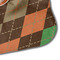 Brown Argyle Hooded Baby Towel- Detail Corner