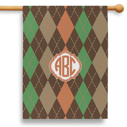 Brown Argyle 28" House Flag - Single Sided (Personalized)