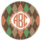 Brown Argyle Icing Circle - Medium - Single