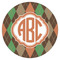 Brown Argyle Icing Circle - Small - Single