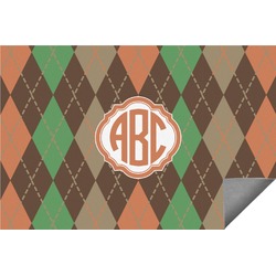 Brown Argyle Indoor / Outdoor Rug - 2'x3' (Personalized)