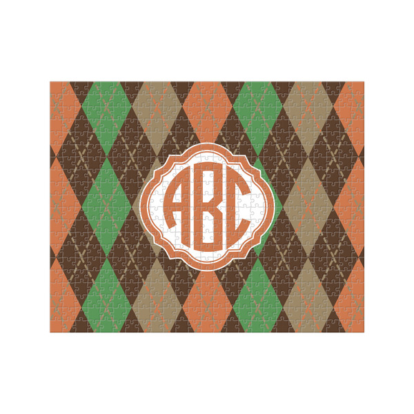 Custom Brown Argyle 500 pc Jigsaw Puzzle (Personalized)