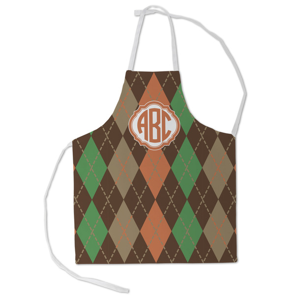 Custom Brown Argyle Kid's Apron - Small (Personalized)