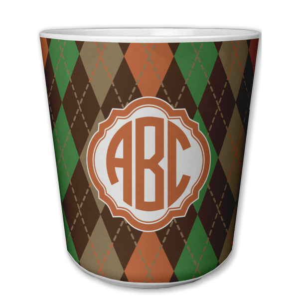 Custom Brown Argyle Plastic Tumbler 6oz (Personalized)