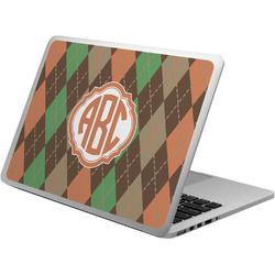 Brown Argyle Laptop Skin - Custom Sized w/ Monogram