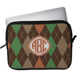 Brown Argyle Laptop Sleeve / Case - 13" (Personalized)