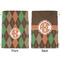 Brown Argyle Large Laundry Bag - Front & Back View