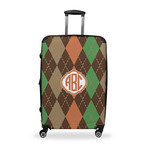 Brown Argyle Suitcase - 28" Large - Checked w/ Monogram