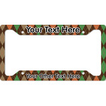 Brown Argyle License Plate Frame (Personalized)