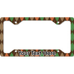 Brown Argyle License Plate Frame - Style C (Personalized)