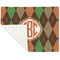 Brown Argyle Linen Placemat - Folded Corner (single side)