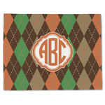 Brown Argyle Single-Sided Linen Placemat - Single w/ Monogram