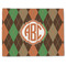 Brown Argyle Linen Placemat - Front