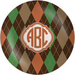 Brown Argyle Melamine Plate - 10" (Personalized)