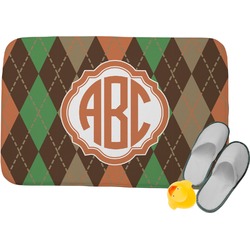 Brown Argyle Memory Foam Bath Mat - 34"x21" (Personalized)