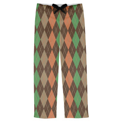 Brown Argyle Mens Pajama Pants - 2XL