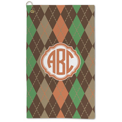 Brown Argyle Microfiber Golf Towel (Personalized)