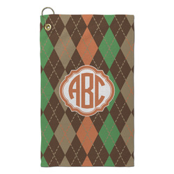 Brown Argyle Microfiber Golf Towel - Small (Personalized)