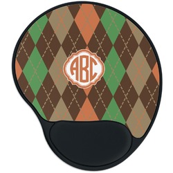 Brown Argyle Mouse Pad with Wrist Support