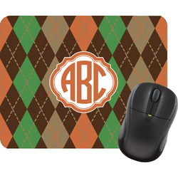 Brown Argyle Rectangular Mouse Pad (Personalized)