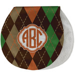 Brown Argyle Burp Pad - Velour w/ Monogram