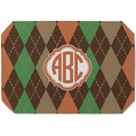 Brown Argyle Dining Table Mat - Octagon (Single-Sided) w/ Monogram