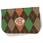 Brown Argyle Burp Cloth - Fleece w/ Monogram