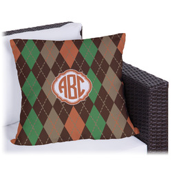 Brown Argyle Outdoor Pillow - 16" (Personalized)