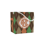 Brown Argyle Party Favor Gift Bags - Matte (Personalized)