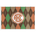 Brown Argyle Disposable Paper Placemats (Personalized)