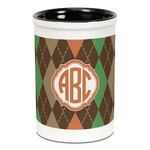 Brown Argyle Ceramic Pencil Holders - Black