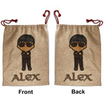 Brown Argyle Santa Sack - Front & Back (Personalized)