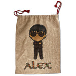 Brown Argyle Santa Sack - Front (Personalized)