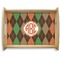 Brown Argyle Serving Tray Wood Large - Main