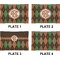 Brown Argyle Set of Rectangular Appetizer / Dessert Plates (Approval)