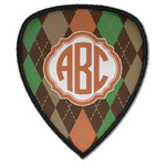 Brown Argyle Iron on Shield Patch A w/ Monogram