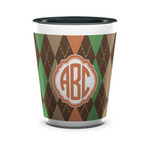 Brown Argyle Ceramic Shot Glass - 1.5 oz - Two Tone - Single (Personalized)