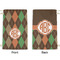 Brown Argyle Small Laundry Bag - Front & Back View