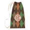 Brown Argyle Small Laundry Bag - Front View