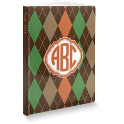 Brown Argyle Softbound Notebook - 7.25" x 10" (Personalized)