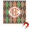 Brown Argyle Square Car Magnet