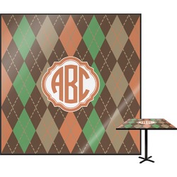 Brown Argyle Square Table Top (Personalized)