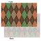 Brown Argyle Tissue Paper - Lightweight - Small - Front & Back