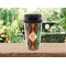 Brown Argyle Travel Mug Lifestyle (Personalized)