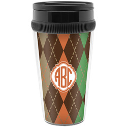 Brown Argyle Acrylic Travel Mug without Handle (Personalized)