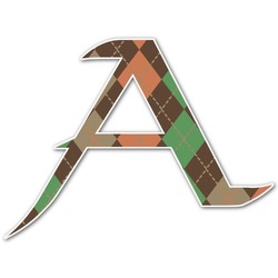 Brown Argyle Letter Decal - Custom Sizes (Personalized)