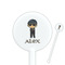 Brown Argyle White Plastic 5.5" Stir Stick - Round - Closeup