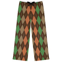 Brown Argyle Womens Pajama Pants - XL
