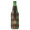 Brown Argyle Zipper Bottle Cooler - BACK (bottle)