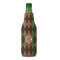 Brown Argyle Zipper Bottle Cooler - FRONT (bottle)